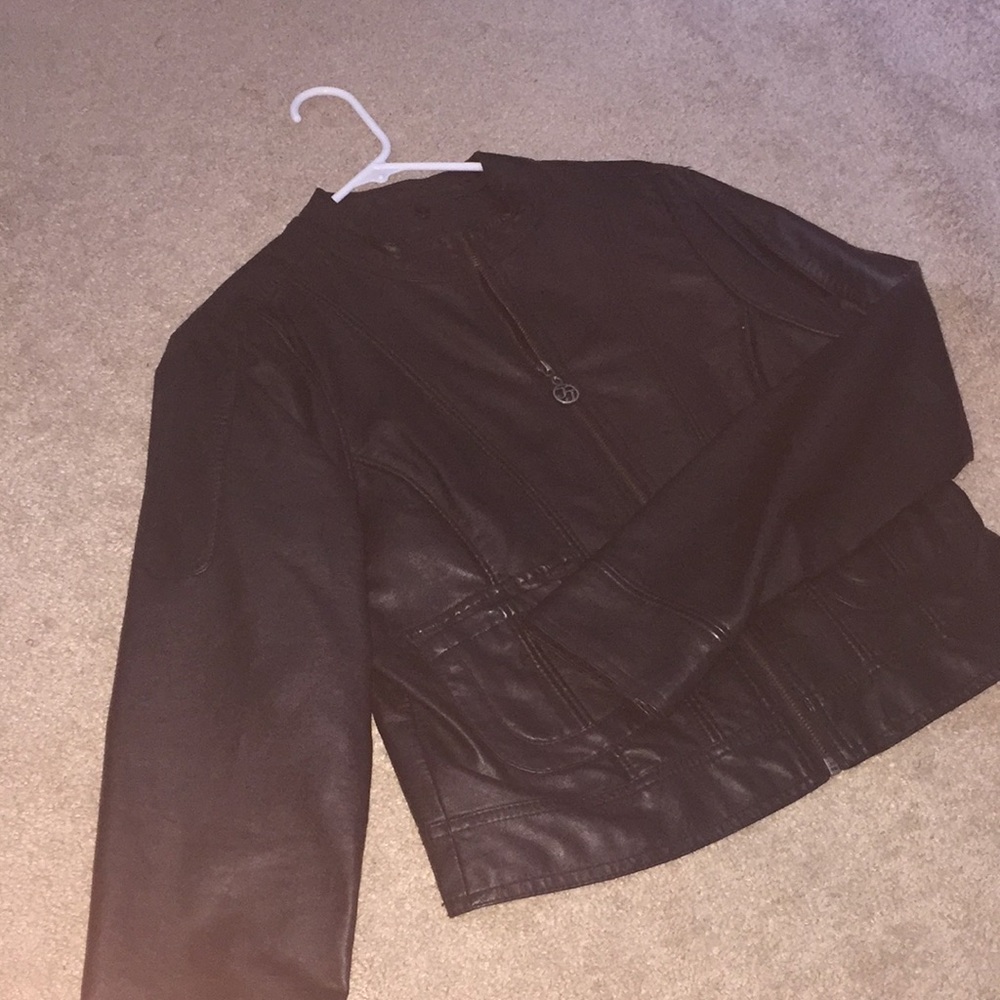 Black leather jacket